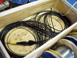 Wire rope termination wrapped to nylon splice for S-tether "top of mooring" Wire rope termination wrapped to nylon splice for S-tether "top of mooring"